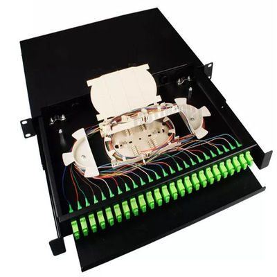 1U 19&quot; 24 Bağlantı Noktalı SC Tek Yönlü/LC Çift Yönlü Fiber Optik Raf Montajlı Muhafaza Fiber Bağlantı Paneli-Boşaltma