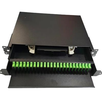 1U 19&quot; 24 Bağlantı Noktalı SC Tek Yönlü/LC Çift Yönlü Fiber Optik Raf Montajlı Muhafaza Fiber Bağlantı Paneli-Boşaltma