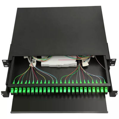 1U 19&quot; 24 Bağlantı Noktalı SC Tek Yönlü/LC Çift Yönlü Fiber Optik Raf Montajlı Muhafaza Fiber Bağlantı Paneli-Boşaltma
