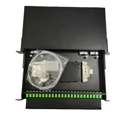 1U 19&quot; 24 Bağlantı Noktalı SC Tek Yönlü/LC Çift Yönlü Fiber Optik Raf Montajlı Muhafaza Fiber Bağlantı Paneli-Boşaltma