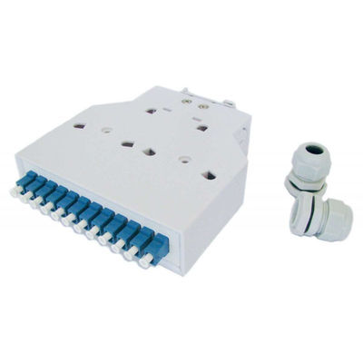 Abs Plastik Din Ray Montajlı Fiber Optik Terminal Kutusu 12 Adaptör Lc/Upc Simplex