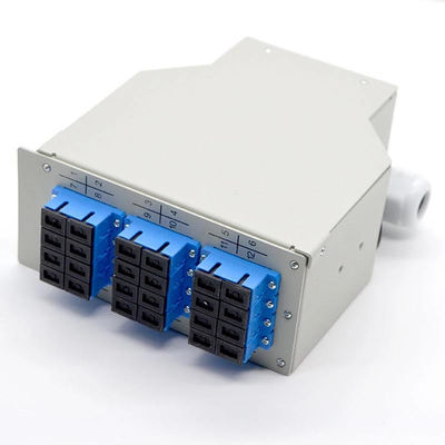 24 fiber Din-Ray Fiber Optik Sonlandırma Kutusu Soğuk Rulo Çelik 12 Bağlantı Noktalı Sc Dubleks
