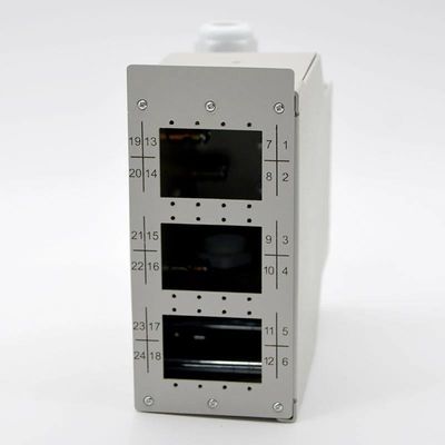 Fiber Optik DIN Ray Terminal Kutusu Soğuk Rulo Çelik 12 Bağlantı Noktalı 24 çekirdekli - 48 Çekirdekli