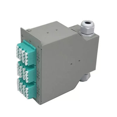 12 Bağlantı Noktalı LC Dörtlü Adaptör 48 Çekirdekli Fiber Optik DIN Ray Terminal Kutusu