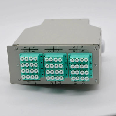 12 Bağlantı Noktalı LC Dörtlü Adaptör 48 Çekirdekli Fiber Optik DIN Ray Terminal Kutusu