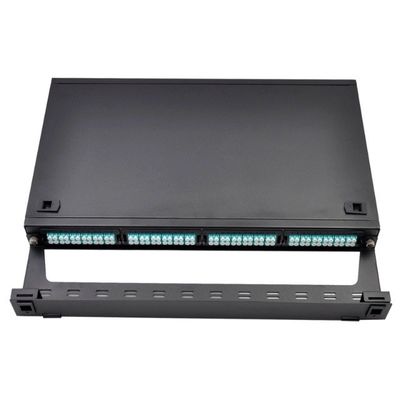 1U MTP Kaset Modülü 96F MPO - LC Bağlantı Paneli Raf Montajı Siyah