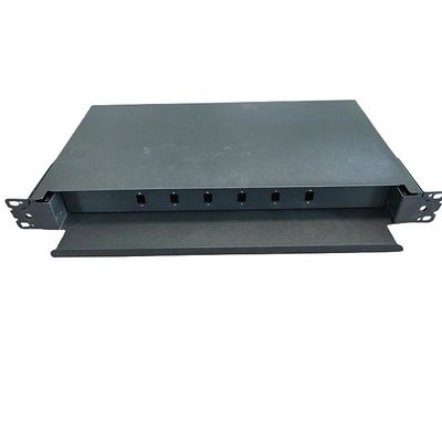 6 Bağlantı Noktalı Fiber Optik Bağlantı Paneli SC 12 Çekirdek 1U Raf Montajlı Fiber Muhafaza