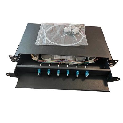 6 Bağlantı Noktalı Fiber Optik Bağlantı Paneli SC 12 Çekirdek 1U Raf Montajlı Fiber Muhafaza