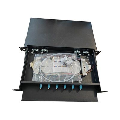 6 Bağlantı Noktalı Fiber Optik Bağlantı Paneli SC 12 Çekirdek 1U Raf Montajlı Fiber Muhafaza