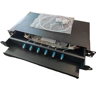 6 Bağlantı Noktalı Fiber Optik Bağlantı Paneli SC 12 Çekirdek 1U Raf Montajlı Fiber Muhafaza