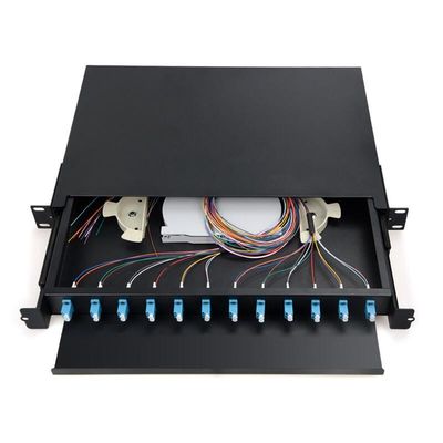 1U 12 Bağlantı Noktalı Fiber Optik Bağlantı Paneli LC Dubleks Fiber Optik Terminal Kutusu
