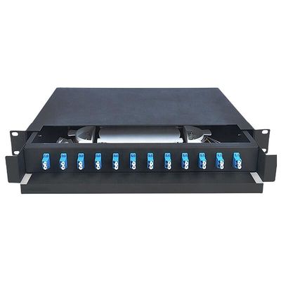 1U 12 Bağlantı Noktalı Fiber Optik Bağlantı Paneli LC Dubleks Fiber Optik Terminal Kutusu