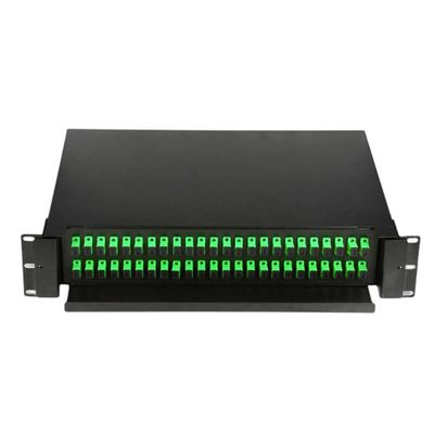 48 Bağlantı Noktalı 2U Fiber Optik Muhafaza SC Simplex / LC Dubleks Kayar Yama Paneli