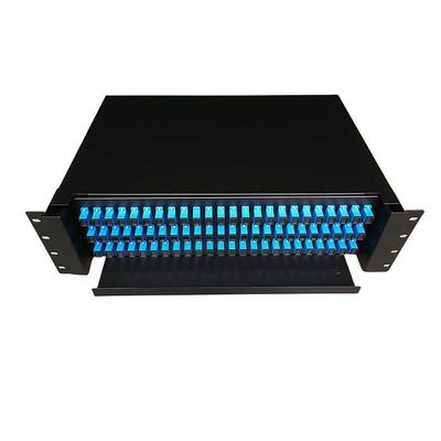 19 İnç 2U Raf Montaj Muhafazası ODF 72 Çekirdek Fiber Bağlantı Paneli Sürgülü Tip
