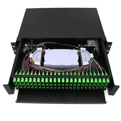 19 İnç 2U Raf Montaj Muhafazası ODF 72 Çekirdek Fiber Bağlantı Paneli Sürgülü Tip