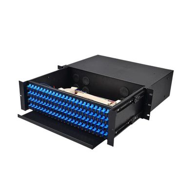 3u 3ru 19&quot; ODF 96 Fiber Optik Raf Montajlı Kutu Çekmece Tipi Patch Panel