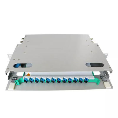 1U ODF Bağlantı Paneli Raf Montajlı Dağıtım Çerçevesi 12 Çekirdekli Fiber Bağlantı Paneli SM