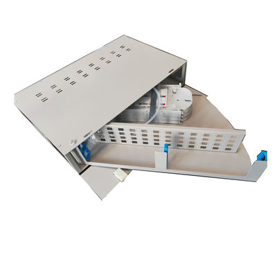 Gri 48 Bağlantı Noktalı Yama Paneli 2U SC Fiber Optik Dağıtım Kutusu Dönüş Tipi