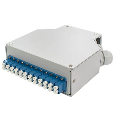 24 Çekirdekli Fiber Optik Din Raylı Terminal Kutusu, 12 Adet Lc / Apc Dubleks Adaptörlü