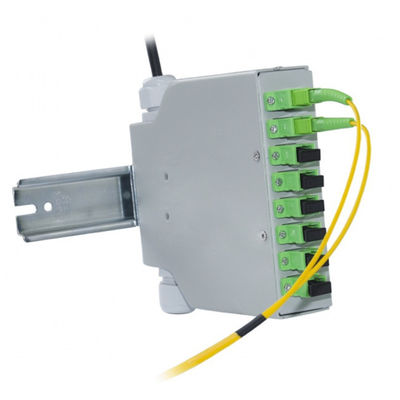 8 Fiber Sc/Apc Fiber Optik Din Ray Terminal Kutusu Gri Soğuk Haddelenmiş Çelik