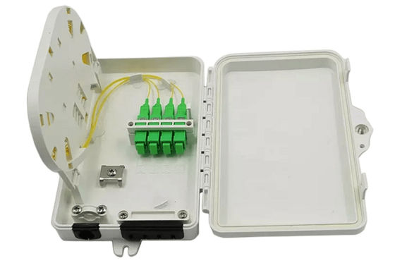 4Port Fiber Optik Terminal Kutusu SC Simplex SM Kabloları Beyaz Suya Dayanıklı IP-66