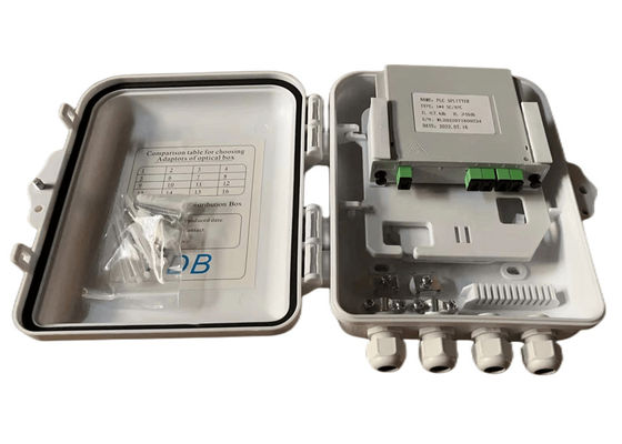 SC 1x8 PLC Fiber Optik Bölücü Kutusu IP65 12 Çekirdek Duvara Monte