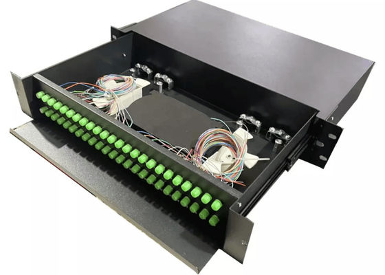 2U 48 Bağlantı Noktalı Fiber Optik Bağlantı Paneli Işık Fc Tek Yönlü Sürgülü ODF