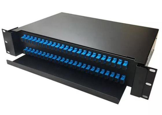 2U 48 Bağlantı Noktalı Fiber Optik Bağlantı Paneli Işık Fc Tek Yönlü Sürgülü ODF