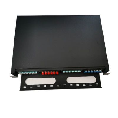 Raf Montajlı Fiber Optik Yama Paneli 1U Havalandırmalı 19 İnç ODF 24 Çekirdek