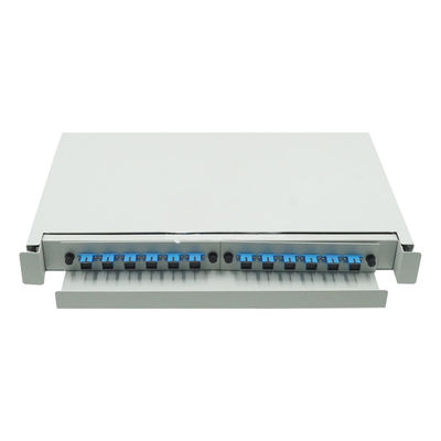 ODF Beyaz Fiber Optik Yama Paneli Slayt 1U 12 Bağlantı Noktalı Raf Montajlı Yama Paneli