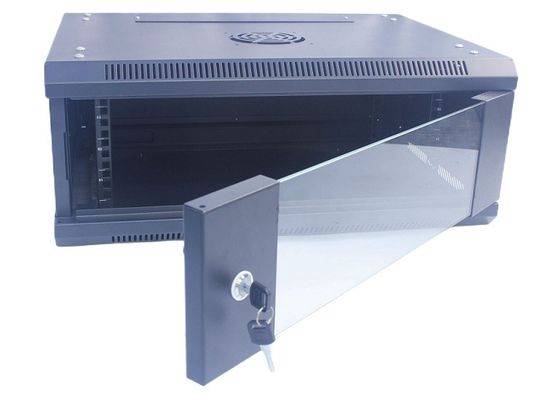 Tek Bölmeli 4U Server Rack Kabinet Takviyeli Fanlı Duvar Montajı