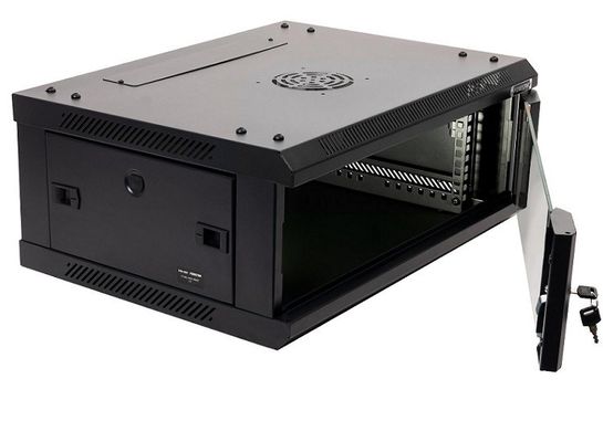 Tek Bölmeli 4U Server Rack Kabinet Takviyeli Fanlı Duvar Montajı