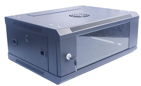 Tek Bölmeli 4U Server Rack Kabinet Takviyeli Fanlı Duvar Montajı