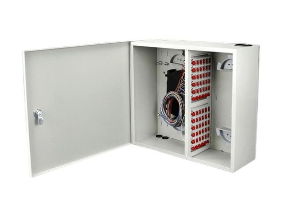 ODF Duvar Montajlı Fiber Muhafaza Dağıtım Kutusu FC 72F 72 Bağlantı Noktalı Tek Kapılı