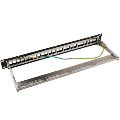 1U 24 Bağlantı Noktalı STP Bağlantı Paneli RJ45 Raf Montajlı Cat6 Bağlantı Paneli Boş