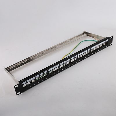 1U 24 Bağlantı Noktalı STP Bağlantı Paneli RJ45 Raf Montajlı Cat6 Bağlantı Paneli Boş