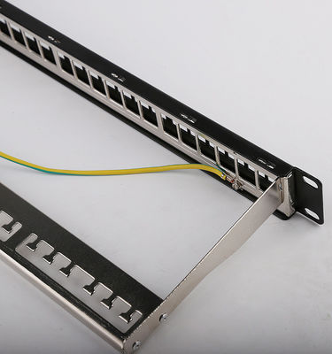 1U 24 Bağlantı Noktalı STP Bağlantı Paneli RJ45 Raf Montajlı Cat6 Bağlantı Paneli Boş
