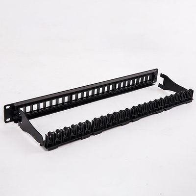 Siyah UTP 1U Keystone Yama Paneli 24 Bağlantı Noktalı CAT6 Boş RJ45 Jakları