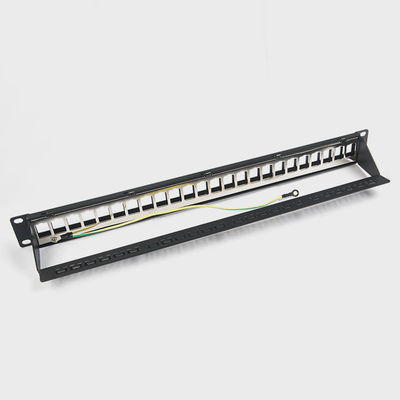 Yönetim Çubuğu ile RJ45 Ağ Yama Paneli 24 Bağlantı Noktalı 1U Keystone C5 / C5E C6