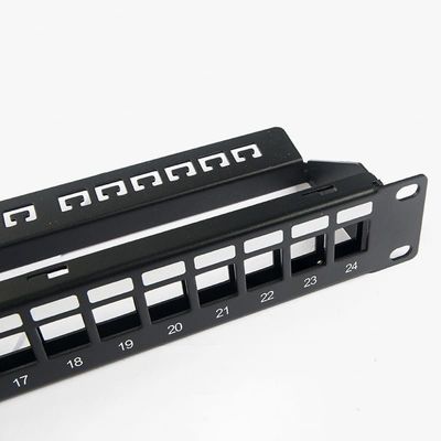 Boş Ağ Bağlantı Paneli Korumasız RJ45 24 Bağlantı Noktalı 1U Bağlantı Paneli