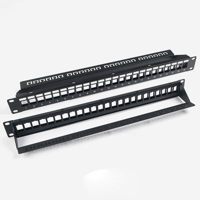 Boş Ağ Bağlantı Paneli Korumasız RJ45 24 Bağlantı Noktalı 1U Bağlantı Paneli