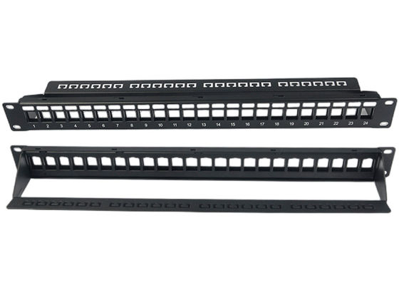 Boş Ağ Bağlantı Paneli Korumasız RJ45 24 Bağlantı Noktalı 1U Bağlantı Paneli