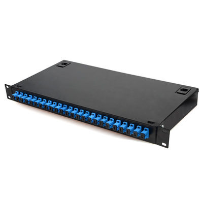 SC/UPC Adaptörlü 24 Bağlantı Noktalı 1U Raf Montajlı Fiber Optik Bağlantı Paneli