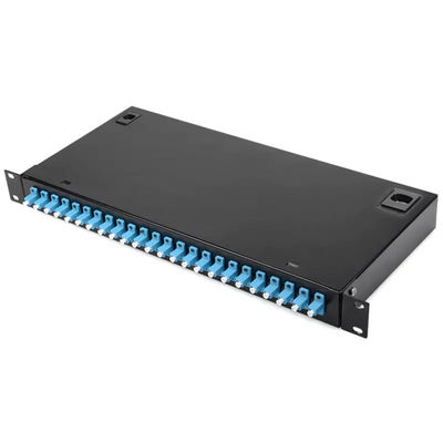 Rafa Monte Bağlantı Paneli Metal FTTH Duvara Monte Sonlandırma Kutusu 24 LC Dubleks Bağlayıcı