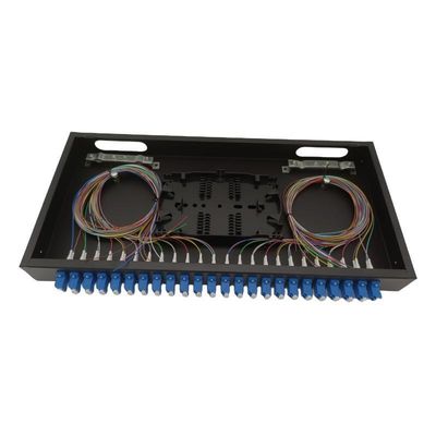 48 Çekirdekli LC Dubleks Fiber Optik Patch Panel Siyah Renk