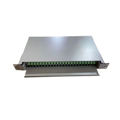 Ağ Kablolaması için Siyah 24-48 Kızak tipi Raf montajlı Fiber Optik Patch Panel