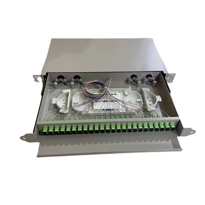 Ağ Kablolaması için Siyah 24-48 Kızak tipi Raf montajlı Fiber Optik Patch Panel