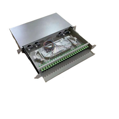 Ağ Kablolaması için Siyah 24-48 Kızak tipi Raf montajlı Fiber Optik Patch Panel