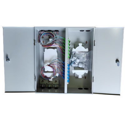 Duvar Montajı 72 Fiber Optik Dağıtım Çerçevesi Metal Çift Kapı Çift Kilit