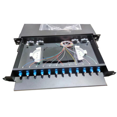 12C/24C kaydırıcı tür Fiber Optic Patch Panel Telekom için Optik Çekmece